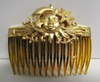 Rare Vintage Kirks Folly Gold Plated Hair Comb - Sun  Moon  Stars - Euc