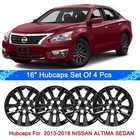 Glossy Black Hubcaps For 2013-2018 Nissan Altima Sedan  set Of 4 Pack   16 Inch