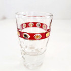 Set-4- 1960s Mid Century Vintage Red   Gold Starburst Shot Glasses Made In Italy