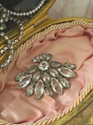 Antique Vintage Sterling Silver French Paste Rhinestone Brooch Pendant