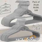 High Quality Velvet Hangers Non-slip Felt Clothe Hangers 20 40 60 80 100 In Pack
