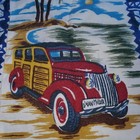 Dean Miller Surf Bedding Pattern Pair Euro Pillow Shams 28  X 23  Vintage