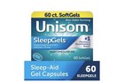 Unisom Sleepgels 50mg 60 Softgels Diphenhydramine Hcl Nighttime Sleep Aid