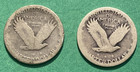Set Of 2 - 90  Silver Standing Liberty Quarters - Date Worn