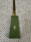 Rare Vintage Wood Metal Letter Opener 8    Green Handle