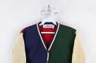 Vintage 90s Toddler Boys Small 4t 5t Color Block Crest Knit Cardigan Sweater