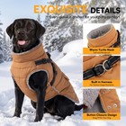 Small Dog Coat Jacket With Harness Fleece Lined Brown Extra Small