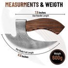 Viking Pizza Axe Handmade Stainless Steel Damascus Pizza Cutter With Rose Wood
