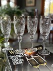 2 Vintage Etched Champagne Flutes  Rogaska - Jasimine  Wedding Toasting Glasses