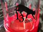 Rare Maker s Mark April 13 2007 Black Cat Red Dipped Whiskey Glass