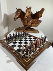 Decorative Crusaders Chess Set Hand Painted Solid Wood Chess Board 100  Handmade
