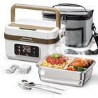 Electric Heated Lunch Box  Cordless 6 3-cup Portable Food Warmer With 75w White
