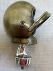 Football Helmet Auto Hood Ornament Mascot Topper Brass   Aluminum 5  Tall Usa