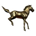 -vintage Brass Horse Figurine Sculpture 12x8 Equestrian Mustang