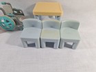 Vintage Little Tikes Dollhouse Furniture Lot-wheelchair-kitchen Table-vanity