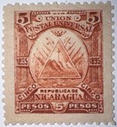 Travelstamps  1895 Nicaragua Stamps  79  Mint  Og  Hinged  5 Pesos  Orange