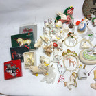 Vintage Horse Unicorn Figurines Ornaments Lot Gold White Decor Christmas