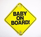 Baby On Board Car Or Truck Safety Window Suction Cup Warning Signs 6x6  Lot Of 4