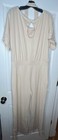 Women   s Beige cream Romper Jumpsuit 2xl With Tie One Piece New Without Tags