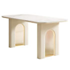 59 l Modern Cream White Dining Room Table Kitchen Table 2-6 People Easy Assembly