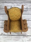 Vintage Sewing Wood Rocking Chair Pin Cushion Thread Spool   Needles