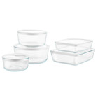 Pyrex  10-piece Ultimate Glass Food Storage Set  Air-tight Lid  Leak-resistant