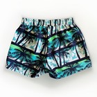 Tropical Palm Print Swim Trunks Shorts Beach Resort Vacation Coastal Summer Sm