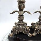 Pair Of Vintage Cast Floral Metal Bronze Colored Candlestick Holders