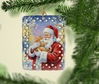 Caroline s Treasures Red Ginger Cat Santa Claus Porcelain Ornament Fnt1161co2