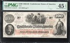 T-41 1862  100 Confederate Currency Hoer Note Pmg 45 Epq Civil War Note  36324