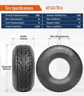 2-pack 145 70-6 4pr Tubeless Atv Tires 145 70x6 145x70x6 Mini Bike Replacement