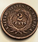 1865 Two Cent Piece Civil War Copper Old Cleaning Circ Jc2035