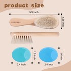 Samebuteco Baby Hair Brush Set 3 In1 Kit 1 Pack Goat Bristles White