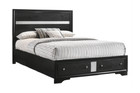 New Black Storage Queen King 3pc Bedroom Set Modern Furniture Bed 2 Nightstands