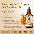 Organic Cold-pressed Sea Buckthorn Oil 100  Pure Raw Skin Hair Face Anti-aging