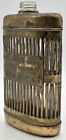 Vintage Wee Mckay Silver Slipper Caged Glass Metal Hip Flask Canadian Rye German