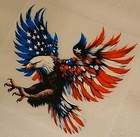  American Bald Eagle Flag Iron On Transfer For Fabric T- Shirt Etc  9 5  X 8 5 