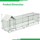 16x3ft Metal Chicken Coop Run Backyard Hen House Poultry Habitat Cage W cover