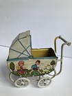 Antique German Ges Gesch Tin Lithograph Toy Doll Pram baby Carriage