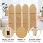 4 Panel Rattan Room Divider Natual Folding Wood Privacy Screens Wicker Partition