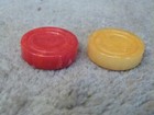 Vtg Turned Bakelite Replacement Backgammon Piece Swirl Red   Butterscotch 1 2 