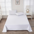 Twin Flat Sheet Luxury Brushed Microfiber Bed Top Wrinkle Fade White 2 Pcs