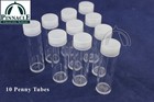 10 Bcw Round Archival Quality Plastic Coin Tubes For Penny Cent 19mm Screw Lid