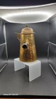 Vintage Hammered Brass Coffee Pot  Tea Pot Mcm Mid Century Hinged Lid