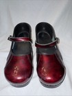 Dansko Mary Jane Clogs Womens Eu 41 Professional  Burgundy Patent Leather Shoes