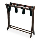 Scarlett Luggage Rack In Walnut  Sturdy Folding Suitcase And Bag Stand For Gu   