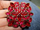 Beautiful Red   Pink Rhinestone Antique Silver Art Deco Belt Buckle