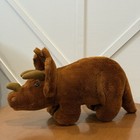 Vintage Dakin Brown Triceratops Dinosaur Plush 14    Prehistoric Pets 1980