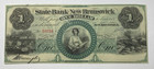 1852  1 State Bank At New Brunswick New Jersey Obsolete Crisp Unc With Pinhole