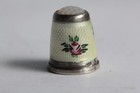 Silver Guilloche Enamel Thimble  54895 